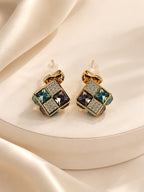Aanura Gold Plated Cubic Crystal Earrings