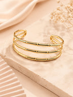 Aanura Triple Bamboo Gold Cuff Bracelet