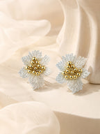 Aanura Golden Leaf Cluster Earrings