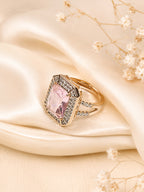 18K Gold Plated Pink Shield Anti-Tarnish Waterproof Ring