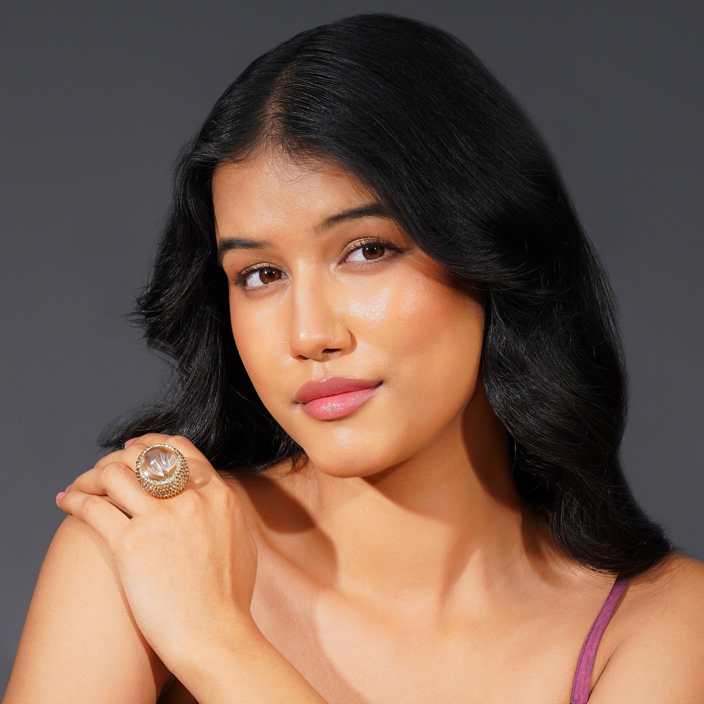 Aanura Gold Stainless Steel Dome Ring