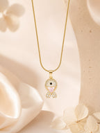 18K Gold Plated Pink Crystal Fish Pendant Necklace for Women
