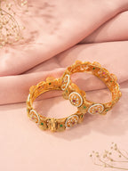 Aanura Gold Plated Heritage Stone Bangle Bracelet