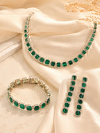 Aanura Green Malachite Necklace, Bracelet & Earring Set