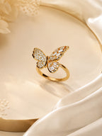18K Gold Plated Butterfly Anti-Tarnish Waterproof Ring
