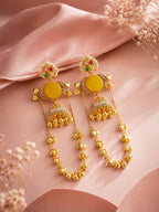 Aanura Gold Plated Stone Earrings with Brass
