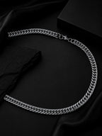 Rhodium Plating Anti Tarnish Waterproof Bold Curb Chain