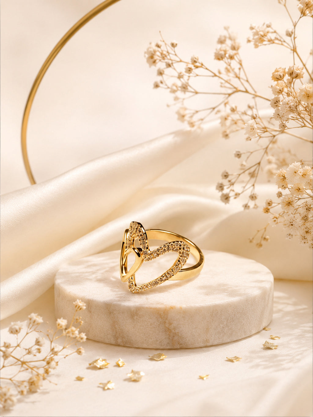 Aanura Crystal Interlinked Adjustable Ring