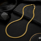 Gold Curb Chain & Geometric Link Bracelet Combo for Men