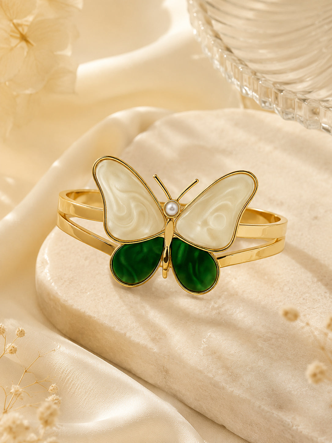 Aanura Butterfly Pearl Enamel Bracelet