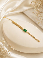 Aanura Rectangular Stone Adjustable Chain Bracelet