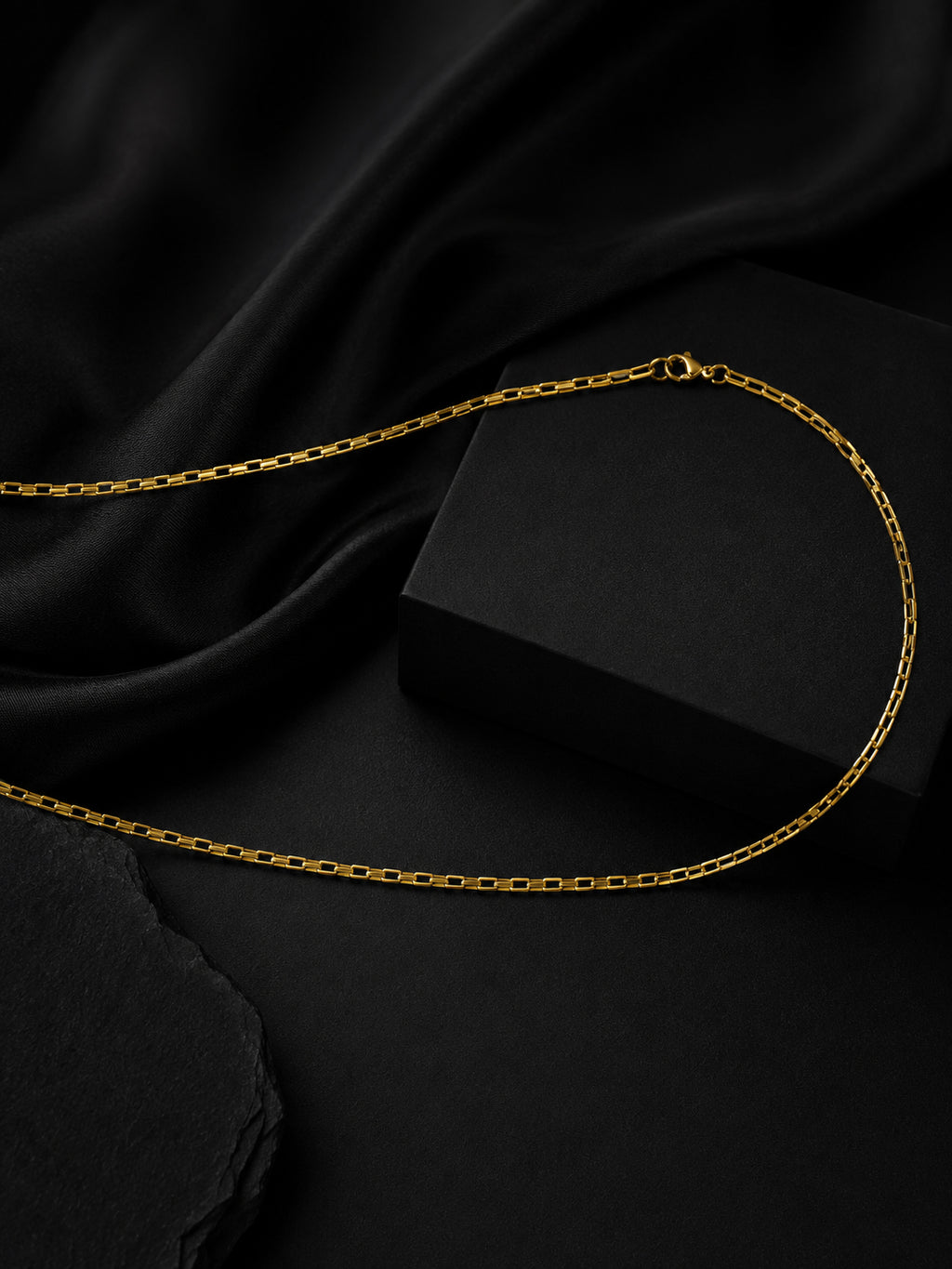 18K Gold Plated Waterproof Anti Tarnish Box Chain