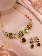 Aanura Kundan Choker Necklace with Teardrop Pendant