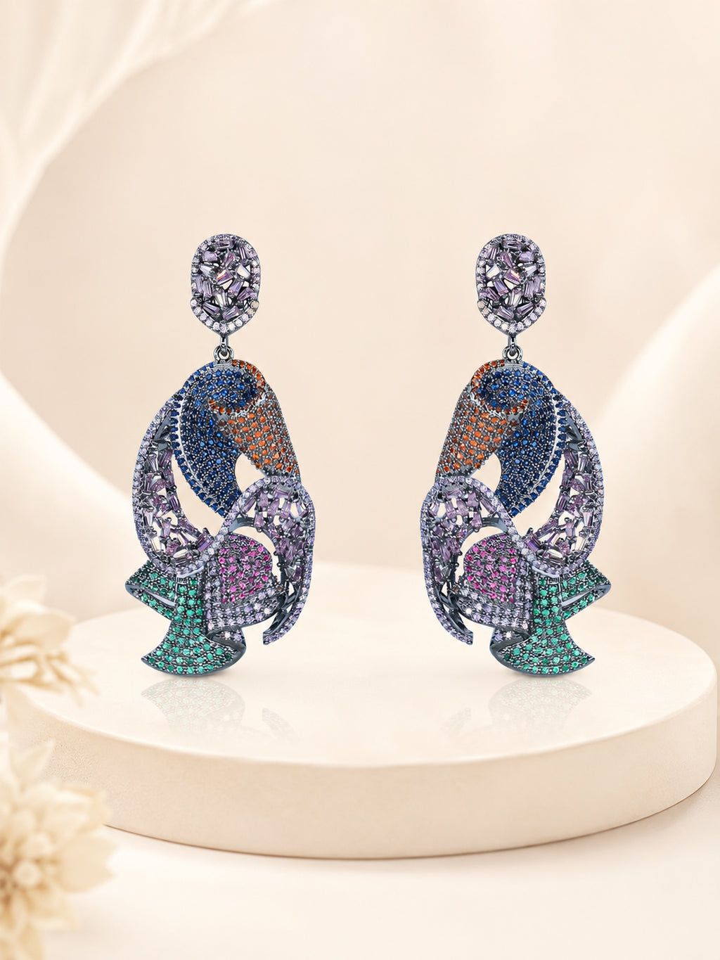 Arinya Multicolor Parrot Dangle Earrings