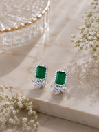 Aanura Yellow Cushion-Cut CZ Cluster Earrings