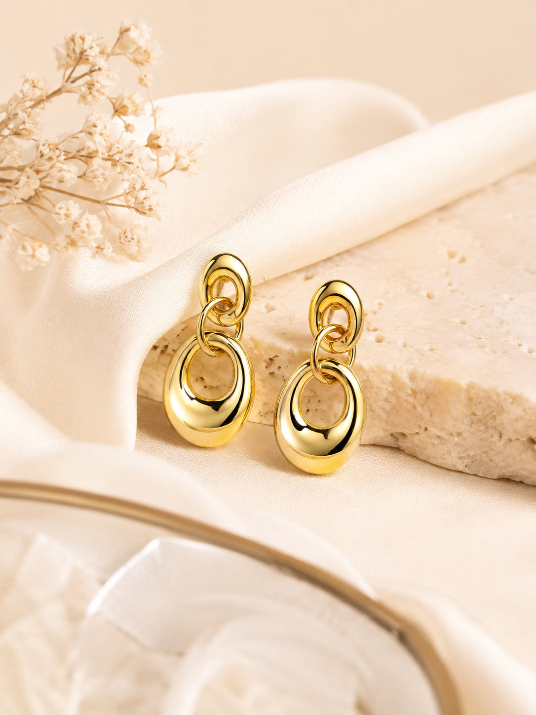 Aanura Pearl Chain Drop Earrings