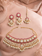 Aanura Pearl Kundan Bridal Necklace Set
