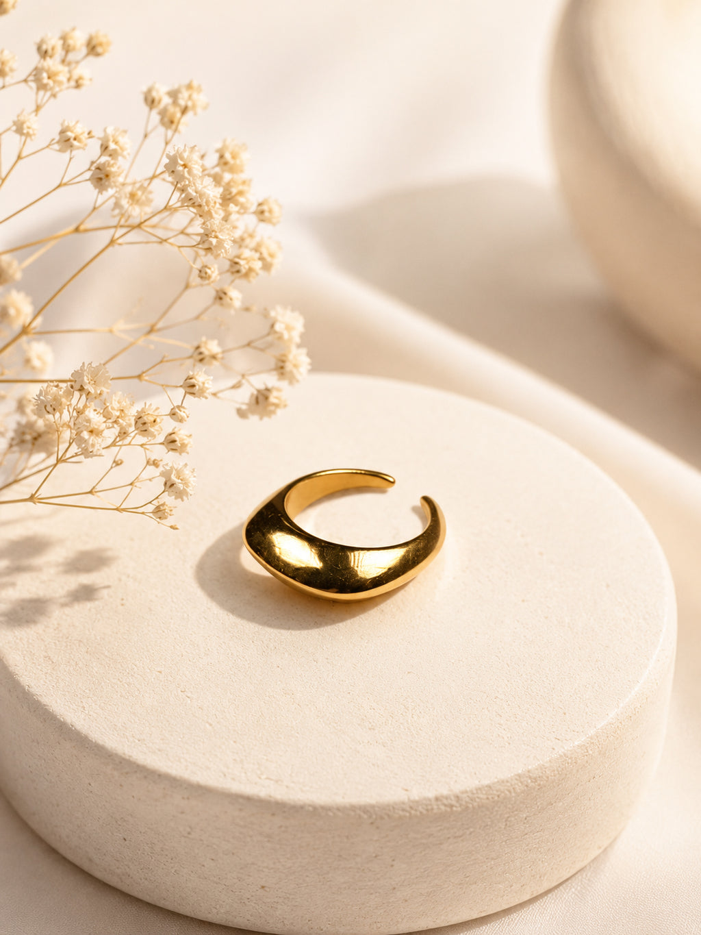 Aanura Gold Plated Sculpted Dome Ring