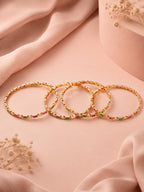 Aanura Gold Plated Multistone Slim Bangle