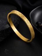 18K Gold Om Engraved Anti-Tarnish Waterproof Kada