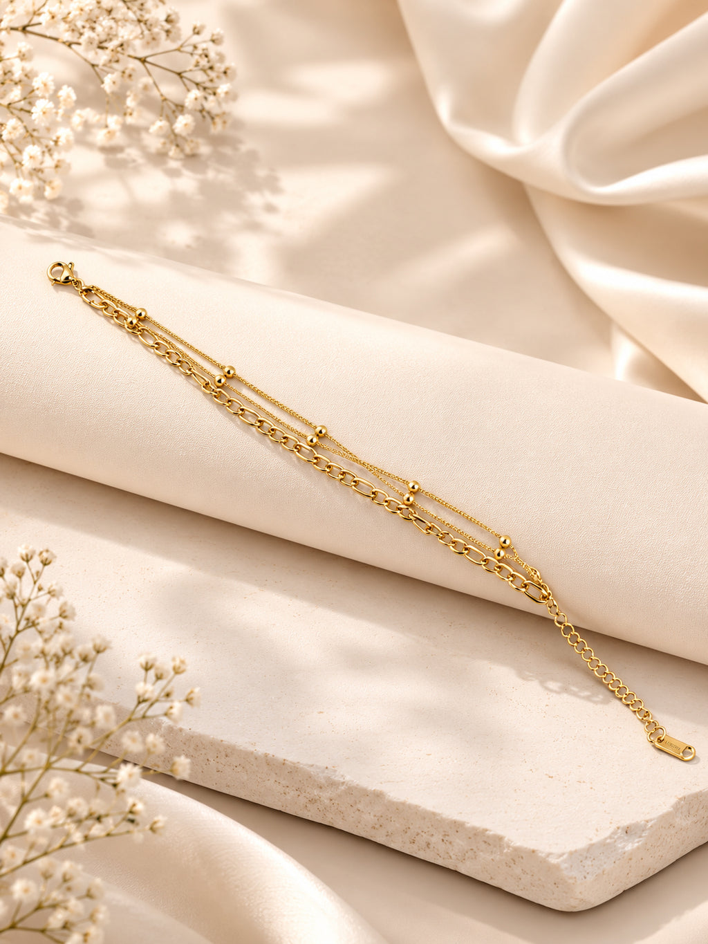 Aanura Layered Chain Gold Plated Bracelet