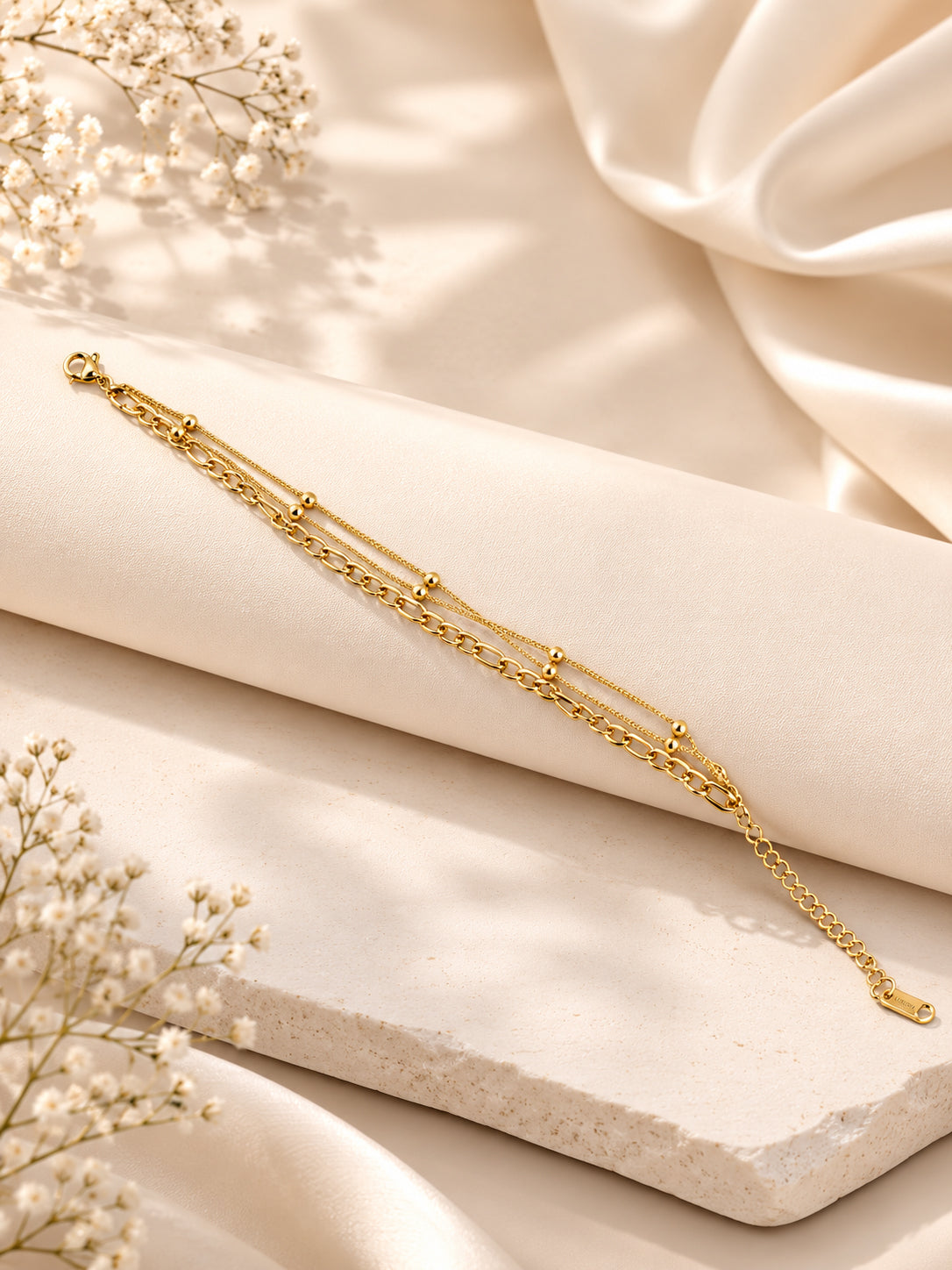 Aanura Layered Chain Gold Plated Bracelet