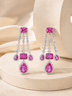 Aanura Pink Sapphire Cascade Drop Earrings