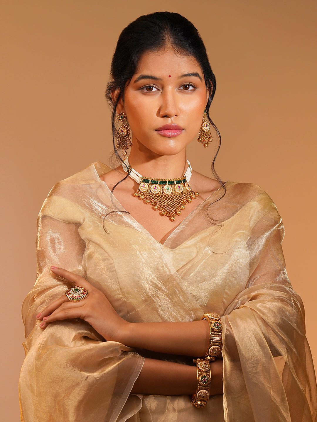 Aanura Gold Plated Heritage Necklace Set