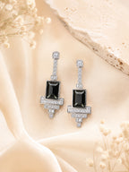 Aanura Black Emerald Art Deco Earrings