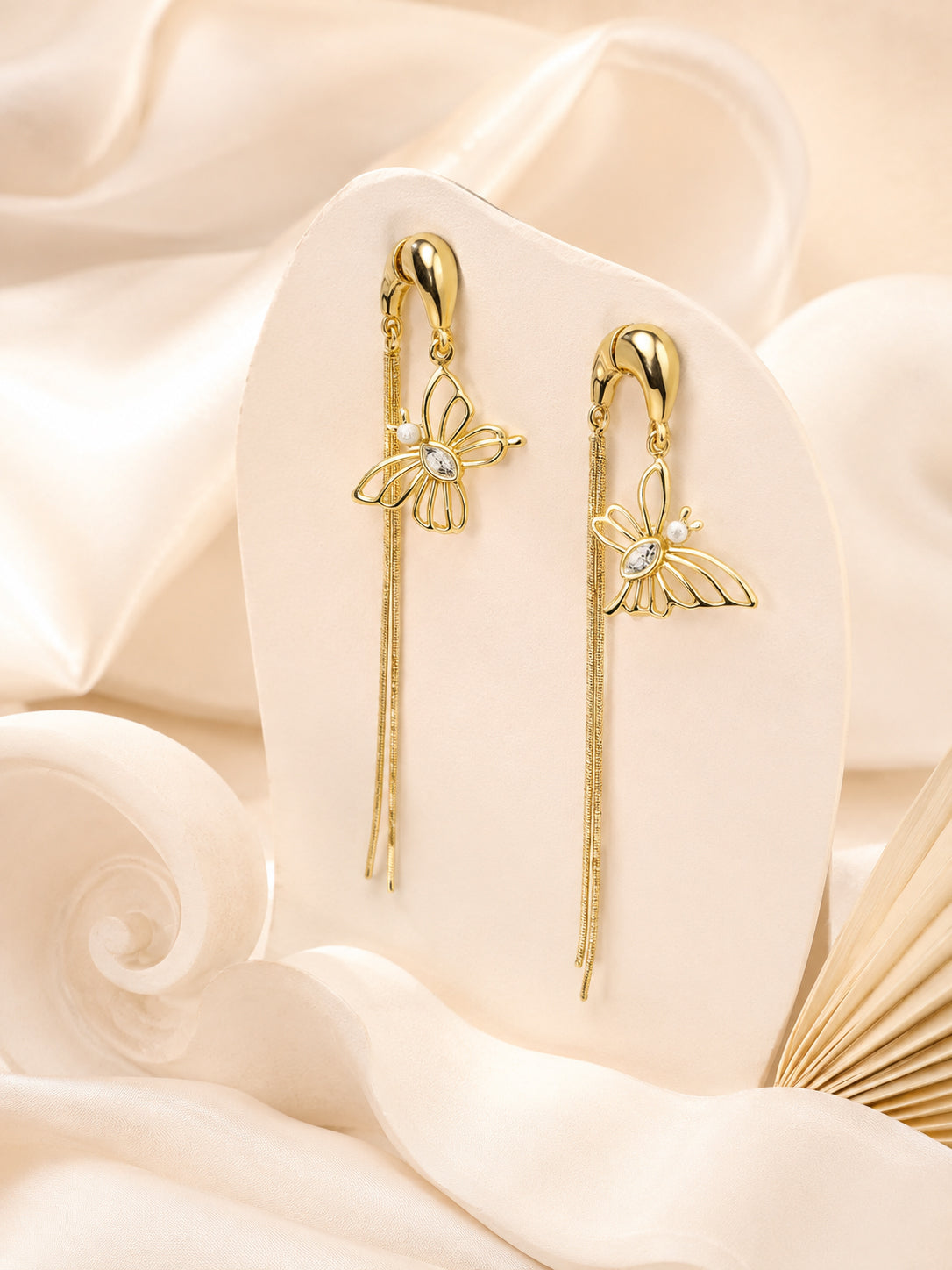 Aanura Butterfly Tassel Drop Earrings