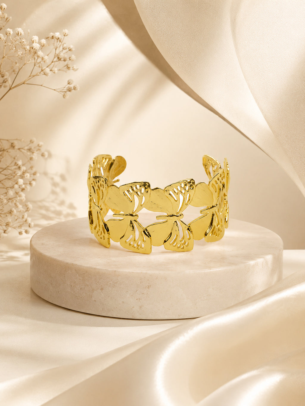 Aanura Golden Butterfly Cuff Bracelet