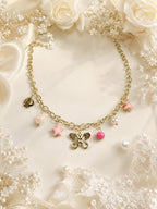 Aanura Gold Charm Necklace with Butterfly & Beads