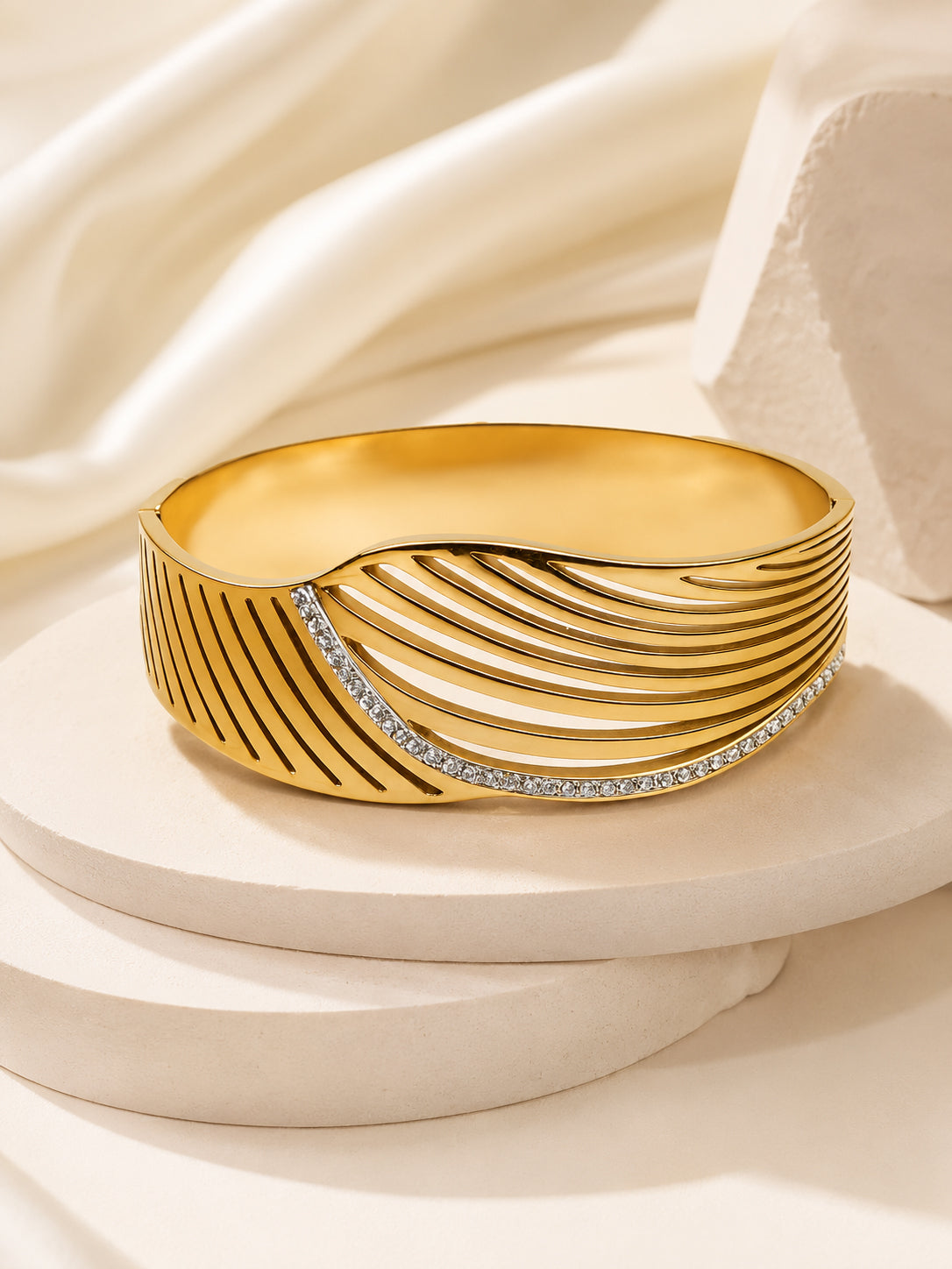 Aanura Golden Wave Cut-Out Bracelet