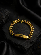 18K Gold Plated Anti Tarnish Waterproof ID Plate Band