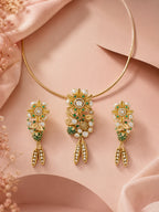 Aanura Antique Floral Pendant Necklace with Pearls