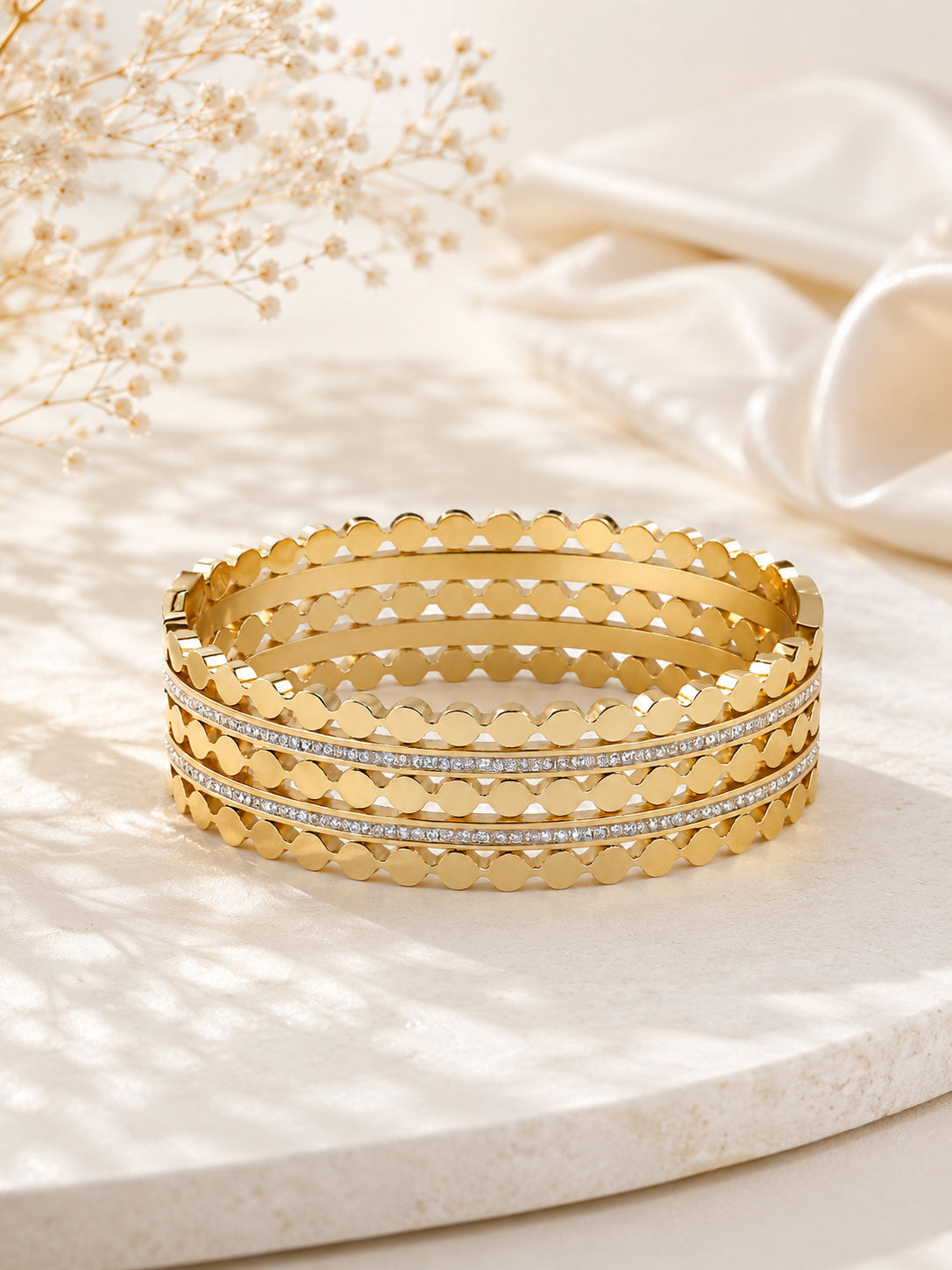 Aanura Gold Crystal Dot Bracelet