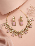 Aanura Green Carved Stone Choker Necklace Set with Earrings