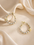 Aanura Crystal Hoop Earrings in Gold