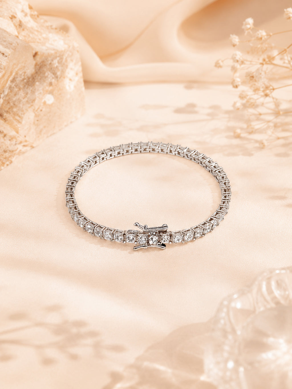 Aanura Diamond Elegance Silver Bracelet
