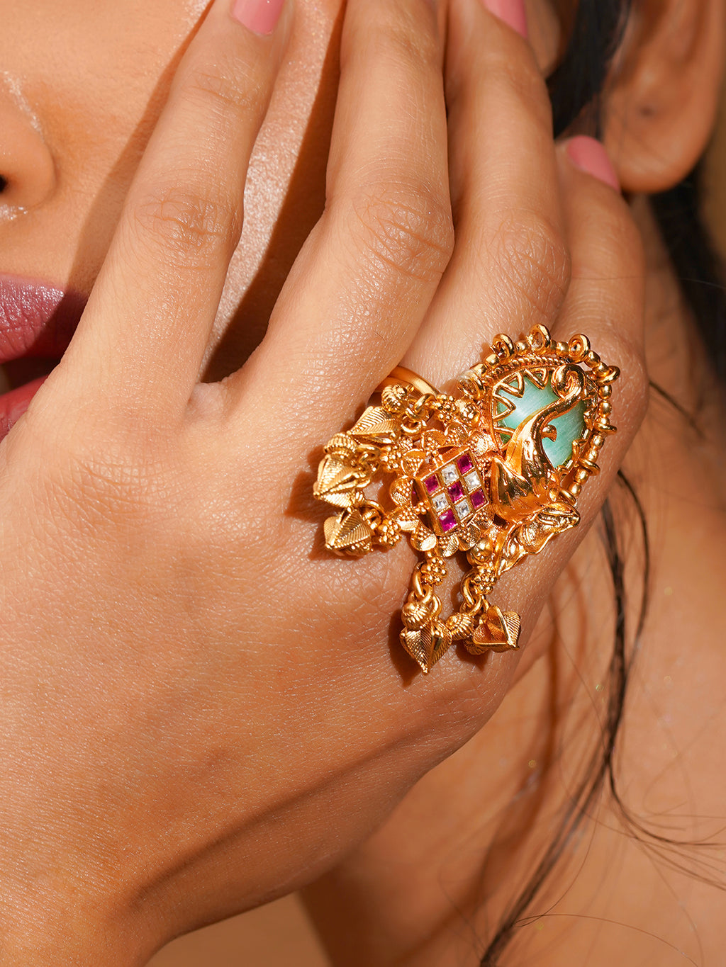 Aanura Regal Peacock Adjustable Statement Ring
