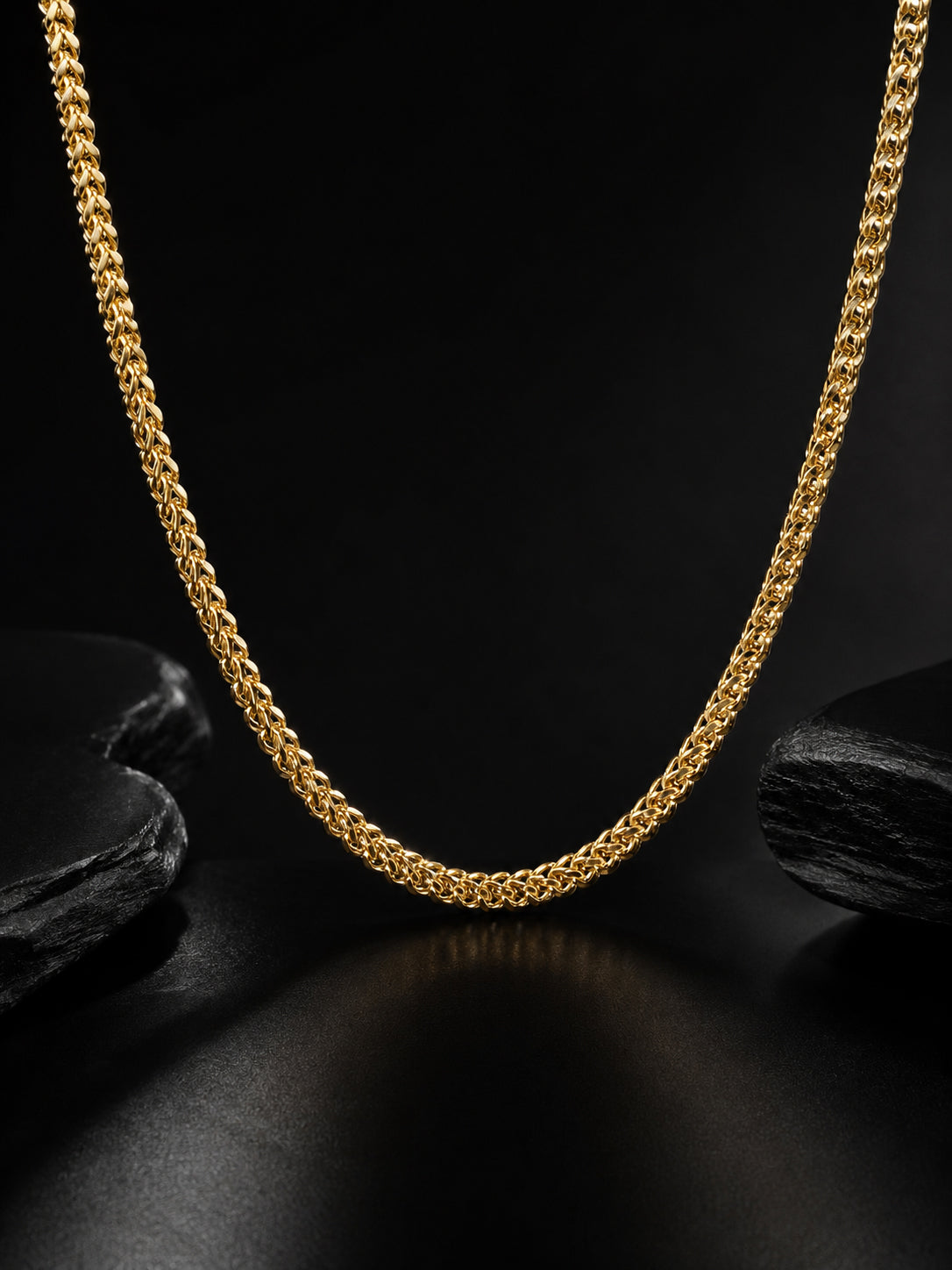 18K Gold-Plated Cuban Anti-Tarnish Waterproof Stainless Steel Chain for Men