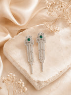Aanura Emerald Crystal Art Deco Drop Earrings