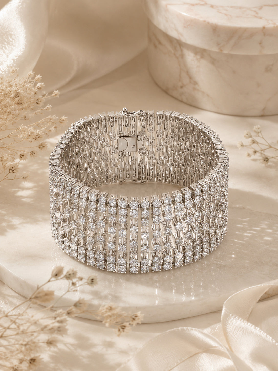 Aanura Diamond Royale Silver Cuff
