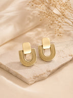 Aanura Bold Geometric Gold Stud Earrings