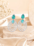 Aanura Emerald Teardrop Multi-Hoop Dangle Earrings