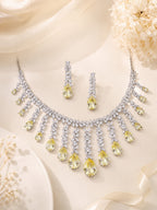 Aanura Yellow Teardrop Statement Necklace Set