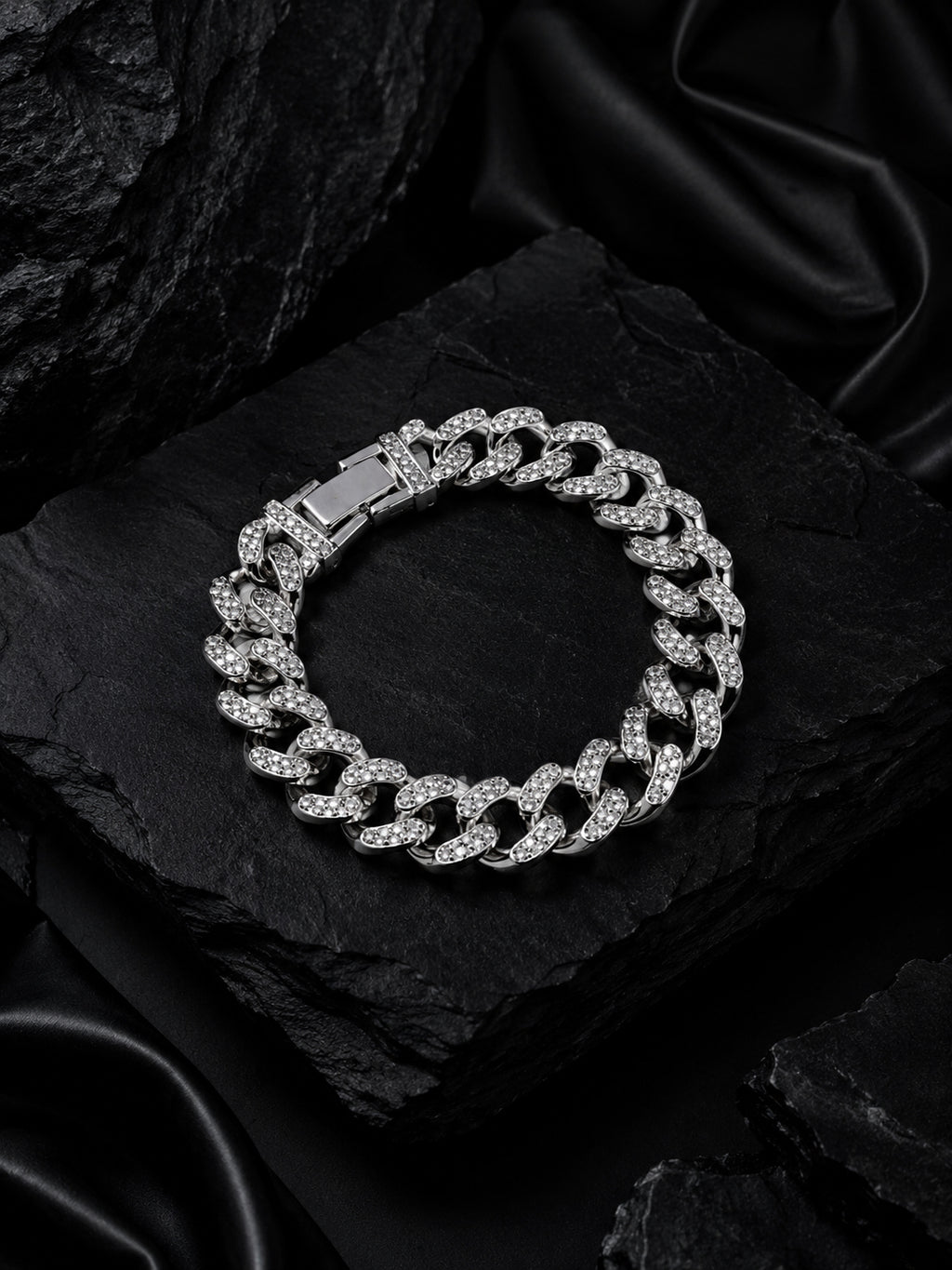 Rhodium Plating Anti Tarnish Waterproof Pavé Bracelet