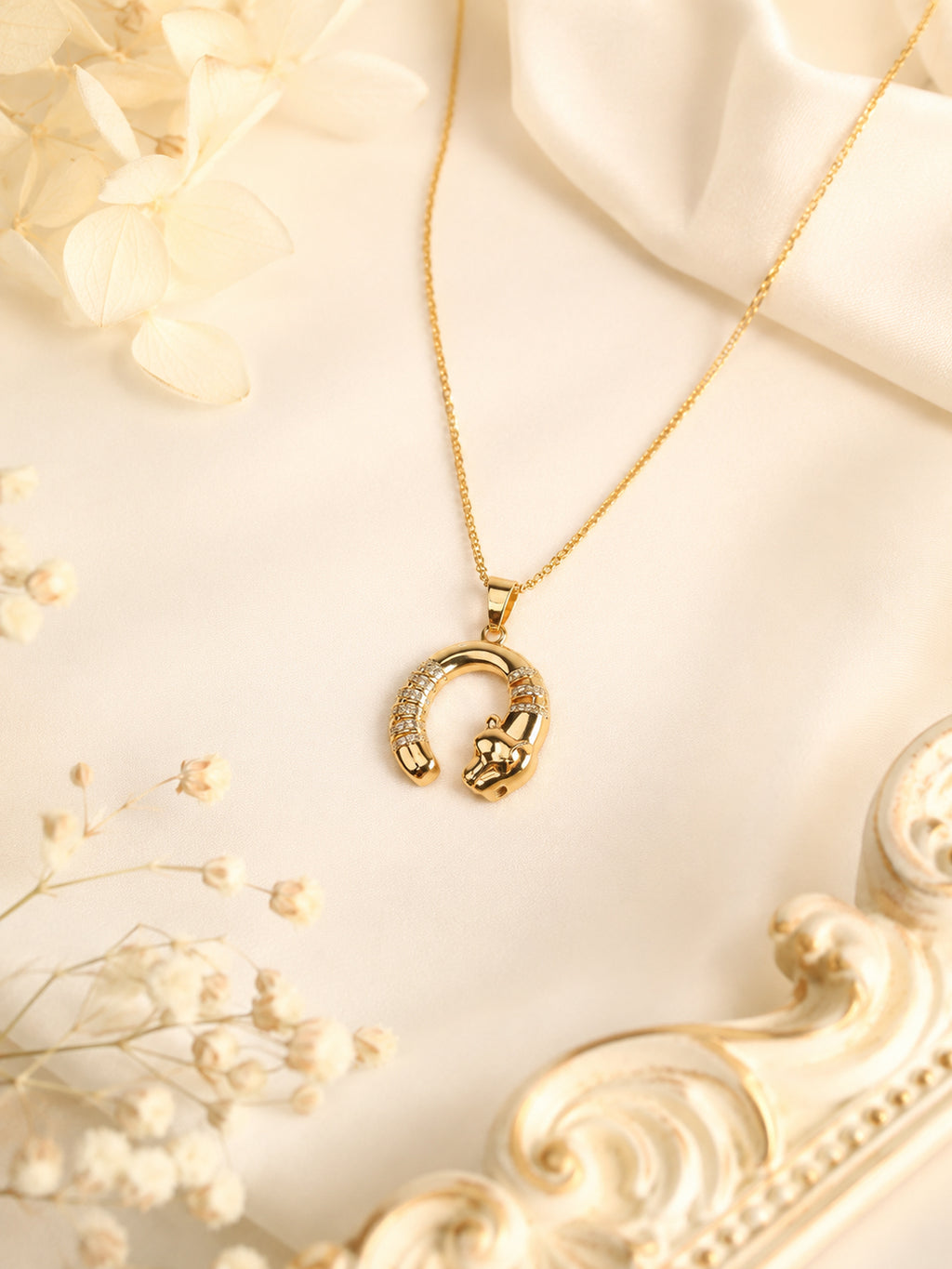 Aanura Crescent Embrace Pendant Necklace