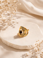 18K Gold Plated Abstract Swirl Anti-Tarnish Waterproof Ring