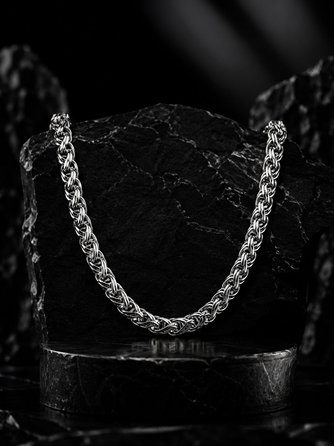 Aanura Silver Rope Chain for Men